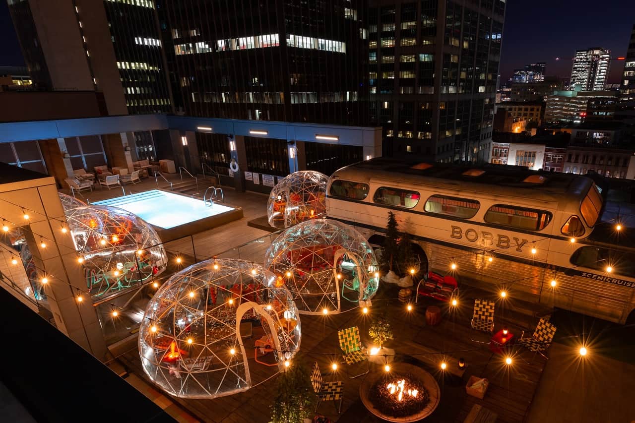 Bobby Hotel Rooftop Lounge Igloos